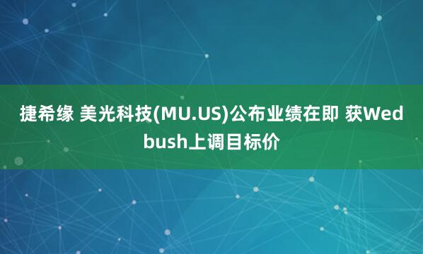 捷希缘 美光科技(MU.US)公布业绩在即 获Wedbush上调目标价
